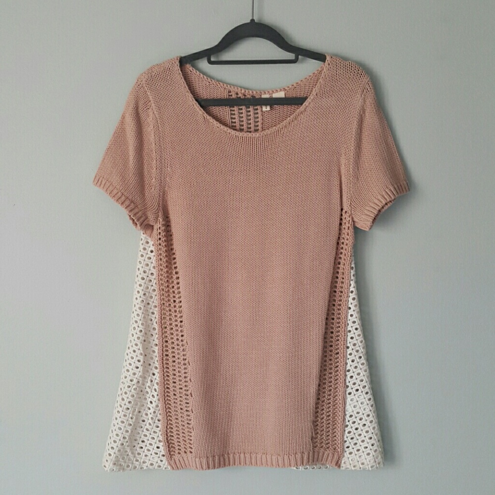 NWOT Anthropologie Madeira Eyelet back Sweater - Picture 4 of 7